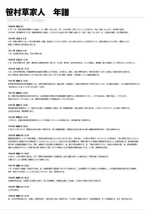 笹村草家人　年譜